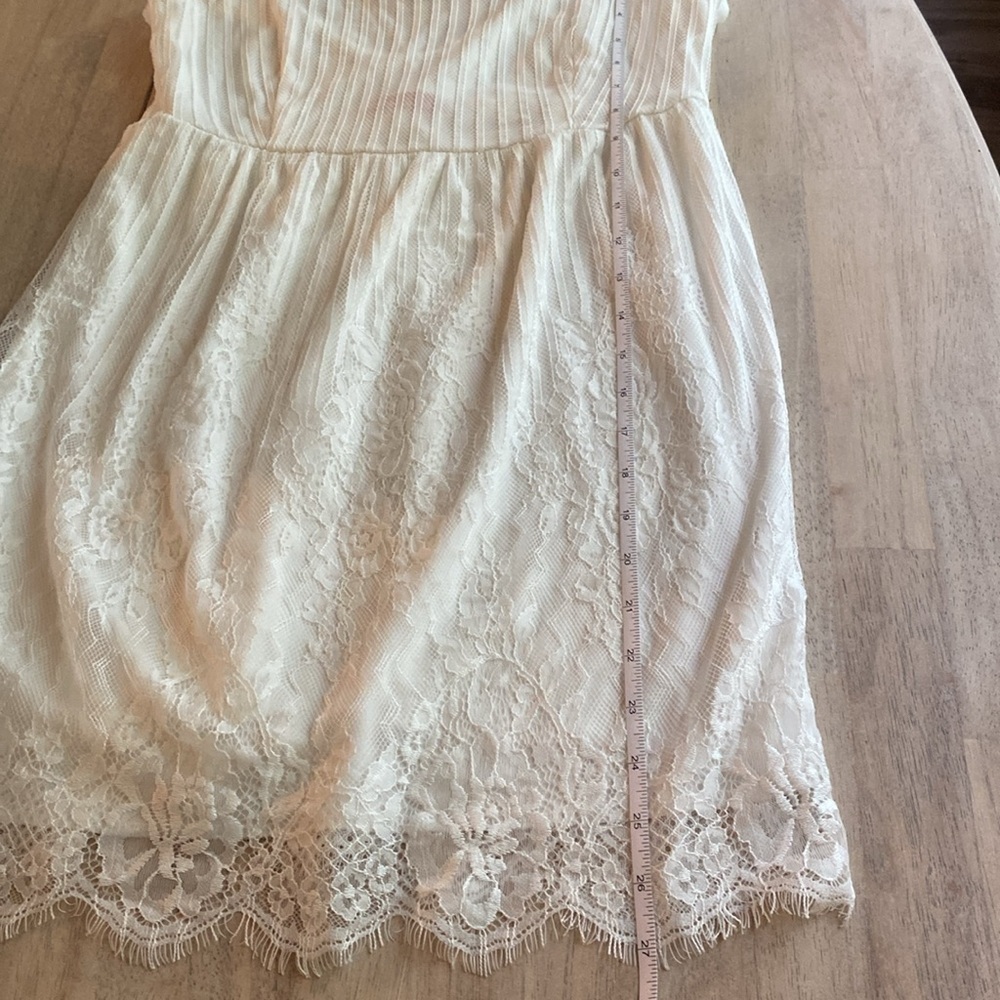 Vintage White Lace Dress Brand: Rainbow. Made in USA Women’s Size M. Scoop back - Picture 11 of 12